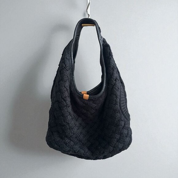 UGG Australia Handbags - UGG AUSTRALIA Black Knit Sweater Shoulder Hobo Bag